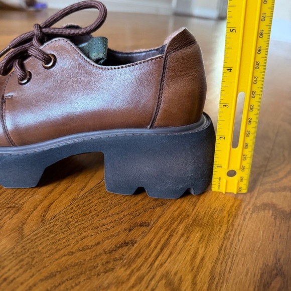 Brown Modern Chunky Platform Oxford Shoes US 6.5–7 New - Picture 12 of 12
